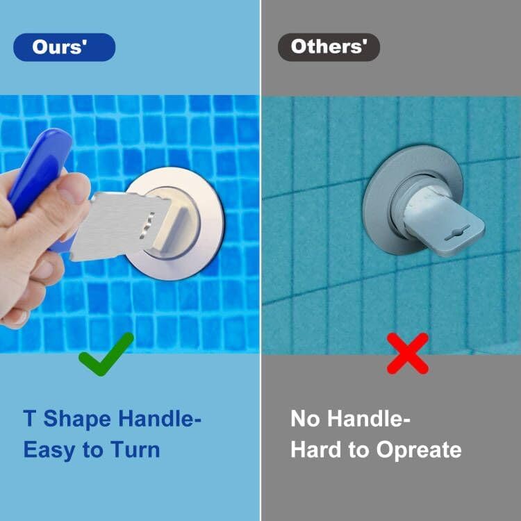 Mofuiry 2 Pack Pool Plug Removal Tool with Handle Grip, Upgraded Metal Eyeball Seat Removal Tool for Above& Inground Pool Spa Return Jet Plug Nozzles Inlet Fittings, Compatible with SP1419A-SP1419E Hayward - Image 2